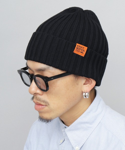 KRIFF MAYER(クリフメイヤー)の「綿混 リブ編み ニットワッチ(ニット帽)(ニットキャップ/ビーニー・メンズ・グレー/ブラック/ブラウン/ネイビー・FREE)」の1枚目の写真