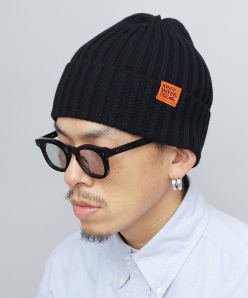 セール】綿混 リブ編み ニットワッチ（ニット帽）（ニットキャップ