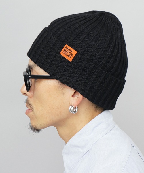 KRIFF MAYER(クリフメイヤー)の「綿混 リブ編み ニットワッチ(ニット帽)(ニットキャップ/ビーニー・メンズ・グレー/ブラック/ブラウン/ネイビー・FREE)」の7枚目の写真