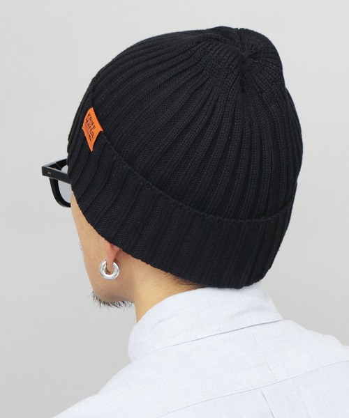 KRIFF MAYER(クリフメイヤー)の「綿混 リブ編み ニットワッチ(ニット帽)(ニットキャップ/ビーニー・メンズ・グレー/ブラック/ブラウン/ネイビー・FREE)」の8枚目の写真