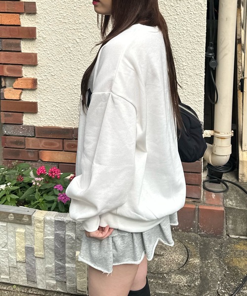 セール】スプレープリントロゴトレーナー【低身長さん向けS セール】スプレープリントロゴトレーナー【低身長さん向けS