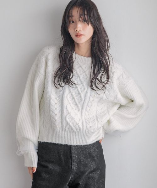 セール】チュールパールニットLS 233865（ニット/セーター）｜LOWRYS