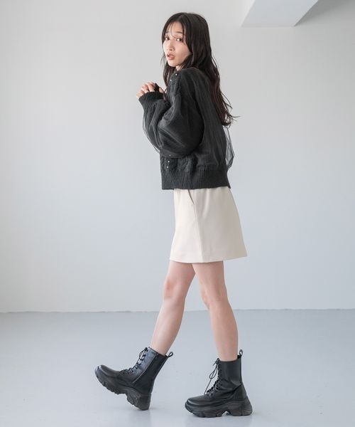LOWRYS FARM(ローリーズファーム)の「チュールパールニットLS 233865(ニット/セーター・レディース・グレー/オフホワイト/ブラック・FREE)」の13枚目の写真