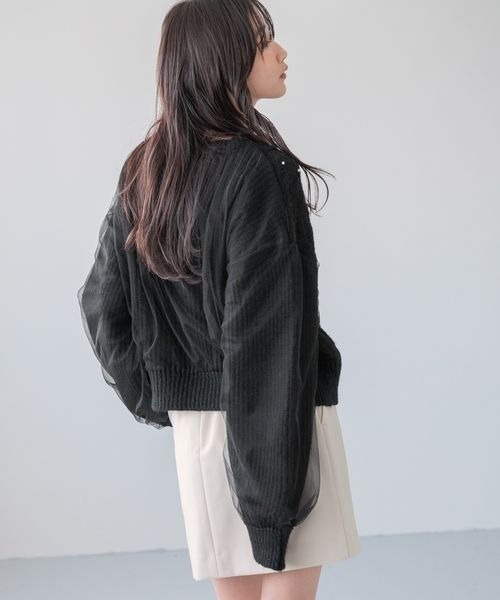 LOWRYS FARM(ローリーズファーム)の「チュールパールニットLS 233865(ニット/セーター・レディース・グレー/オフホワイト/ブラック・FREE)」の15枚目の写真