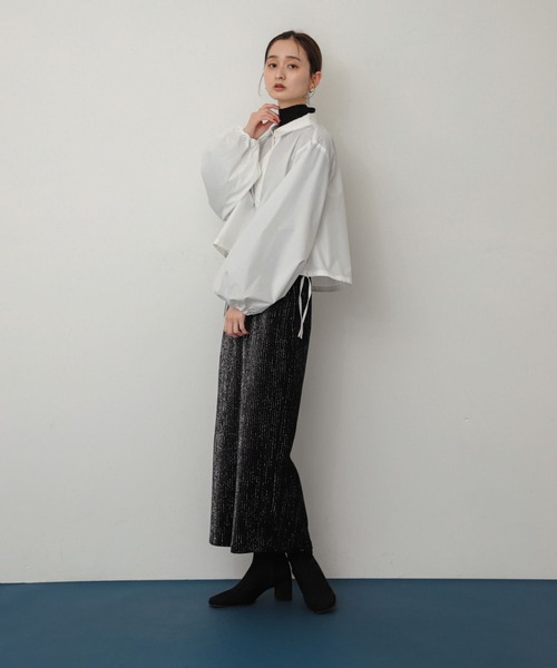 SENSE OF PLACE by URBAN RESEARCH(センスオブプレイスバイアーバンリサーチ)の「ラメカットコールナロースカート(スカート・レディース・レッド/グレー/ブラック・SHORT/ONE)」の14枚目の写真