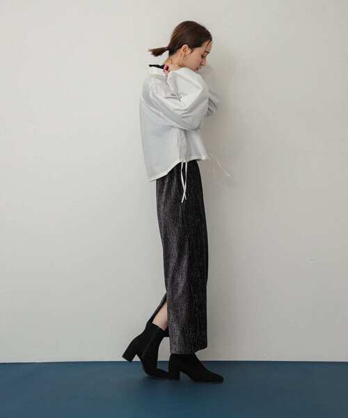 SENSE OF PLACE by URBAN RESEARCH(センスオブプレイスバイアーバンリサーチ)の「ラメカットコールナロースカート(スカート・レディース・レッド/グレー/ブラック・SHORT/ONE)」の15枚目の写真