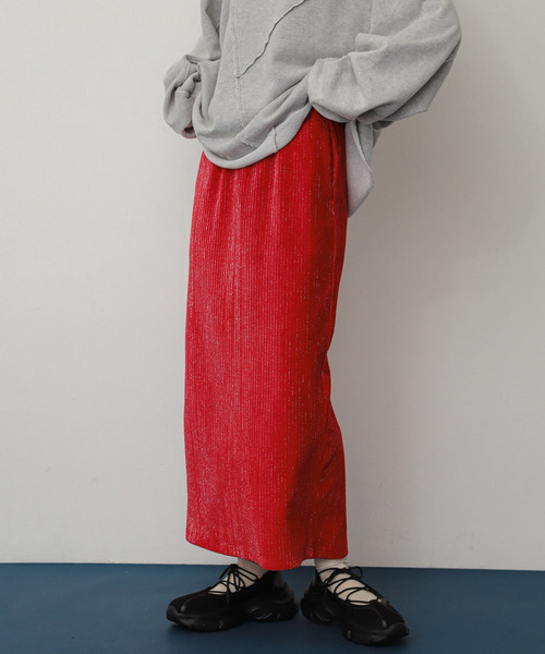 SENSE OF PLACE by URBAN RESEARCH(センスオブプレイスバイアーバンリサーチ)の「ラメカットコールナロースカート(スカート・レディース・レッド/グレー/ブラック・SHORT/ONE)」の17枚目の写真