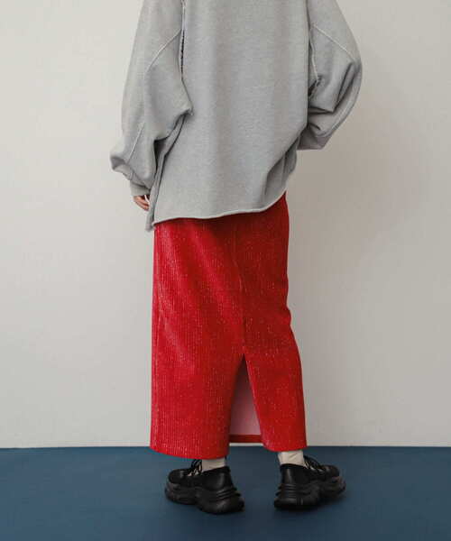 SENSE OF PLACE by URBAN RESEARCH(センスオブプレイスバイアーバンリサーチ)の「ラメカットコールナロースカート(スカート・レディース・レッド/グレー/ブラック・SHORT/ONE)」の19枚目の写真