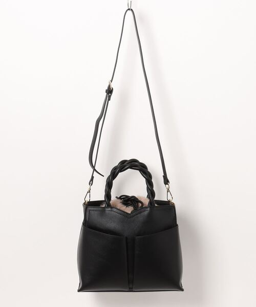 LOWELL things(ロウェル シングス)の「TWISTE/ダブルポケット2WAYトート Mファー(トートバッグ・レディース・アイボリー/ブラック系その他・フリー)」の18枚目の写真