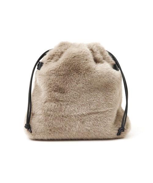 LOWELL things(ロウェル シングス)の「TWISTE/ダブルポケット2WAYトート Mファー(トートバッグ・レディース・アイボリー/ブラック系その他・フリー)」の16枚目の写真