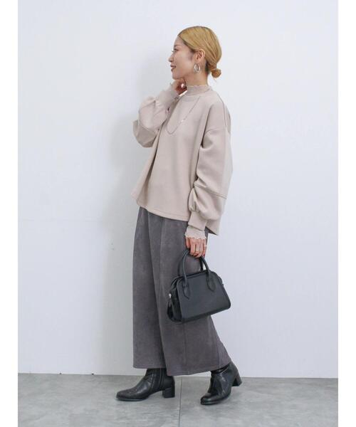Samansa Mos2 blue（サマンサモスモスブルー）の「スウェードポンチナロースカート（スカート・レディース・ライトベージュ/チャコールグレー/ブラック・F）」の7枚目の写真