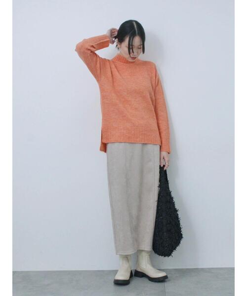 Samansa Mos2 blue（サマンサモスモスブルー）の「スウェードポンチナロースカート（スカート・レディース・ライトベージュ/チャコールグレー/ブラック・F）」の20枚目の写真