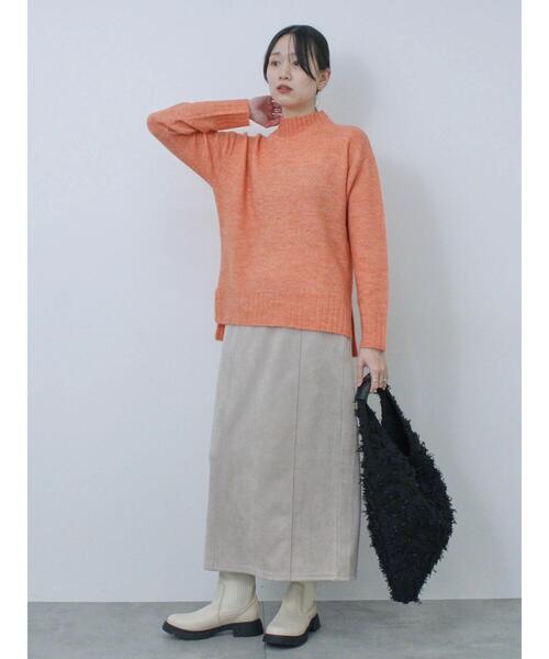 Samansa Mos2 blue（サマンサモスモスブルー）の「スウェードポンチナロースカート（スカート・レディース・ライトベージュ/チャコールグレー/ブラック・F）」の19枚目の写真