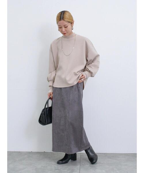 Samansa Mos2 blue（サマンサモスモスブルー）の「スウェードポンチナロースカート（スカート・レディース・ライトベージュ/チャコールグレー/ブラック・F）」の16枚目の写真
