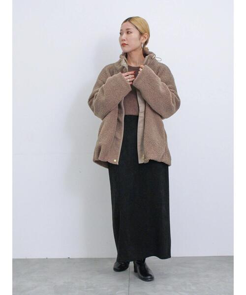 Samansa Mos2 blue（サマンサモスモスブルー）の「スウェードポンチナロースカート（スカート・レディース・ライトベージュ/チャコールグレー/ブラック・F）」の15枚目の写真