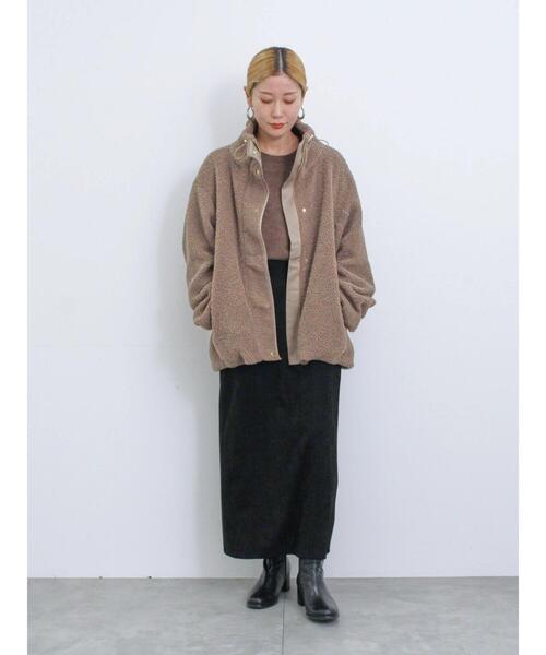 Samansa Mos2 blue（サマンサモスモスブルー）の「スウェードポンチナロースカート（スカート・レディース・ライトベージュ/チャコールグレー/ブラック・F）」の14枚目の写真