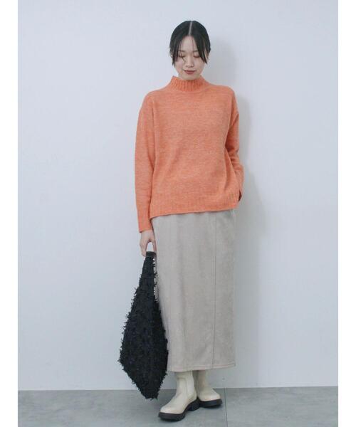 Samansa Mos2 blue（サマンサモスモスブルー）の「スウェードポンチナロースカート（スカート・レディース・ライトベージュ/チャコールグレー/ブラック・F）」の12枚目の写真