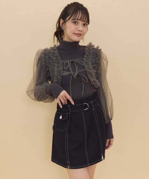 REDYAZEL（レディアゼル）の「ポケットベルトミニスカート（スカート・レディース・ブルー/オフホワイト/ブラック・SMALL/MEDIUM）」の3枚目の写真
