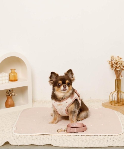 ハート刺繍キルティングカフェマット（ペット用クッション/マット