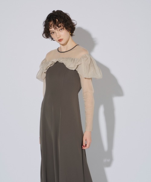 ANDRESD(アンドレスド)の「フリルフレアドレス / frills flare dress(ドレス・レディース・チャコール/ブラック/アッシュブラウン/オリーブ・S/L/M)」の19枚目の写真