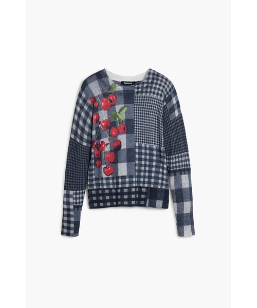 Desigual(デシグアル)の「チェリープリント パッチワーク ロングスリーブ(ニット/セーター・レディース・マルチ・XL/M/S/XS/L)」の1枚目の写真