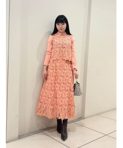 お値下げ　ルルウィルビー　フラワー　レース　ロングスカート LOULOU WILLOUGHBY】ケミカルフラワーレーススカート