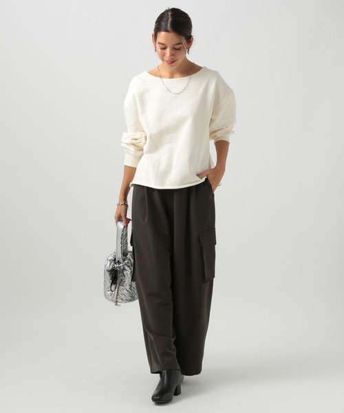 BAYFLOW（ベイフロー）の「[キレイ目に着られる]オフショルダースウェットプルオーバー（スウェット・レディース・レッド/杢グレー/オフホワイト・FREE）」の10枚目の写真