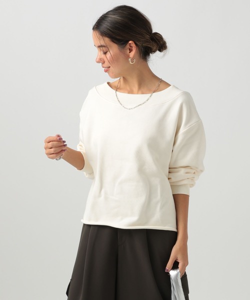 BAYFLOW（ベイフロー）の「[キレイ目に着られる]オフショルダースウェットプルオーバー（スウェット・レディース・レッド/杢グレー/オフホワイト・FREE）」の12枚目の写真