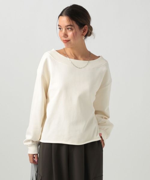 BAYFLOW（ベイフロー）の「[キレイ目に着られる]オフショルダースウェットプルオーバー（スウェット・レディース・レッド/杢グレー/オフホワイト・FREE）」の13枚目の写真