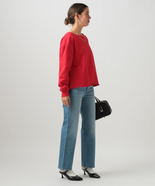 BAYFLOW（ベイフロー）の「[キレイ目に着られる]オフショルダースウェットプルオーバー（スウェット・レディース・レッド/杢グレー/オフホワイト・FREE）」の21枚目の写真