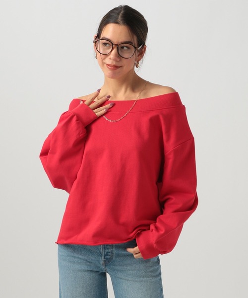 BAYFLOW（ベイフロー）の「[キレイ目に着られる]オフショルダースウェットプルオーバー（スウェット・レディース・レッド/杢グレー/オフホワイト・FREE）」の22枚目の写真