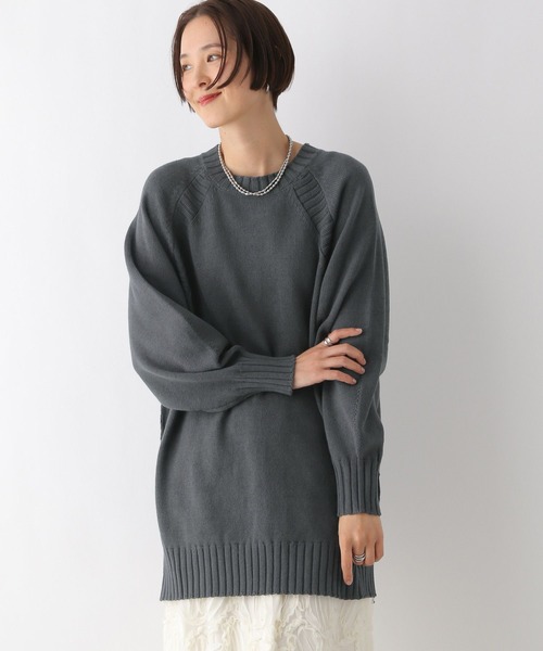 LEPSIM（レプシィム）の「ラグランニットチュニック　291609（ニット/セーター・レディース・アイボリー/ミント/ブルー系その他/チャコールグレー・FREE）」の12枚目の写真