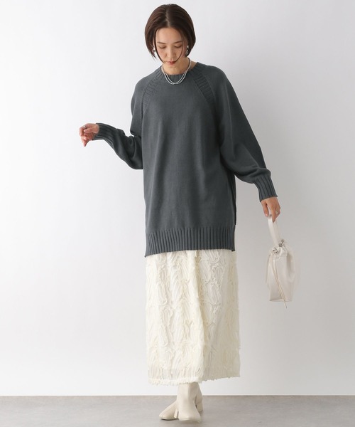 LEPSIM（レプシィム）の「ラグランニットチュニック　291609（ニット/セーター・レディース・アイボリー/ミント/ブルー系その他/チャコールグレー・FREE）」の10枚目の写真