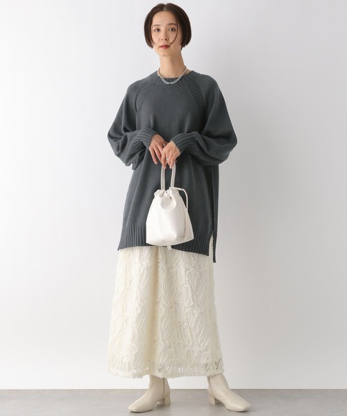 LEPSIM（レプシィム）の「ラグランニットチュニック　291609（ニット/セーター・レディース・アイボリー/ミント/ブルー系その他/チャコールグレー・FREE）」の9枚目の写真