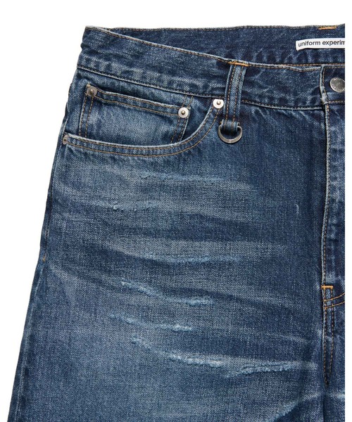 パンツ UNIFORM EXPERIMENT DAMAGED DENIM PANTS uniform experiment - Tapered One Wash Denim Pants | HBX