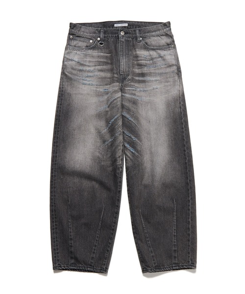 【新品】unform experiment デニムパンツ DAMAGED HEM TUCK WIDE STRAIGHT JEANS（デニムパンツ