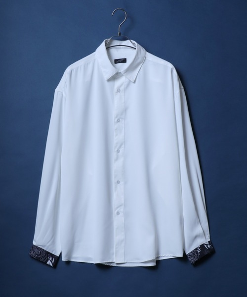 ANPAS（アンパス）の「Allover Pattern/Rose Embroidery Oversized Shirt With Tie/総柄＆薔薇刺繍 ネクタイ付き シャツ 韓国ストリート メンズ レディース（シャツ/ブラウス・メンズ・ブルー/ホワイト/ホワイト系その他/ブラック系その他/ホワイト系その他2/ブルー系その他・M/L）」の15枚目の写真