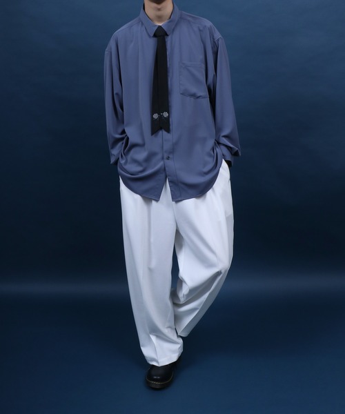 ANPAS（アンパス）の「Allover Pattern/Rose Embroidery Oversized Shirt With Tie/総柄＆薔薇刺繍 ネクタイ付き シャツ 韓国ストリート メンズ レディース（シャツ/ブラウス・メンズ・ブルー/ホワイト/ホワイト系その他/ブラック系その他/ホワイト系その他2/ブルー系その他・M/L）」の18枚目の写真