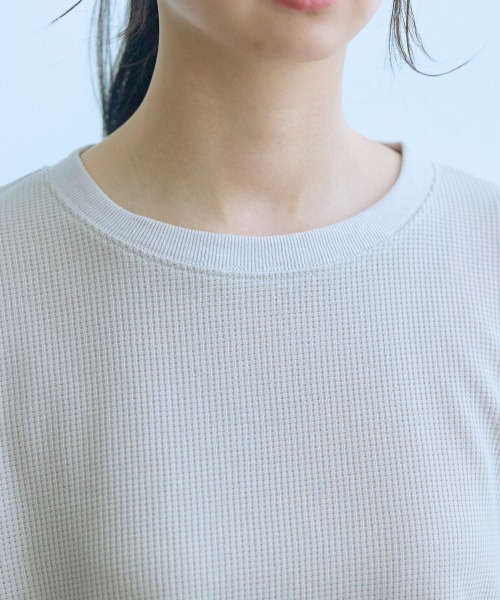 slattgir（スラットジール）の「高身長　ワッフルプルオーバー（トールサイズ）Essenave（Tシャツ/カットソー・レディース・チャコール/ライトグレー・M/L/LL/3L/4L/5L）」の15枚目の写真