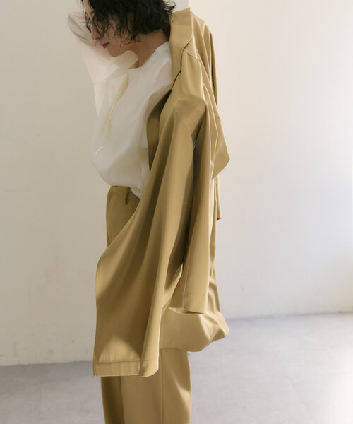 ear PAPILLONNER(イアパピヨネ)の「《セットアップ着用》ロングシャツジャケット【SUM1 STYLE(スミスタイル)】(その他アウター・レディース・サンドベージュ/グレー・FREE)」の16枚目の写真