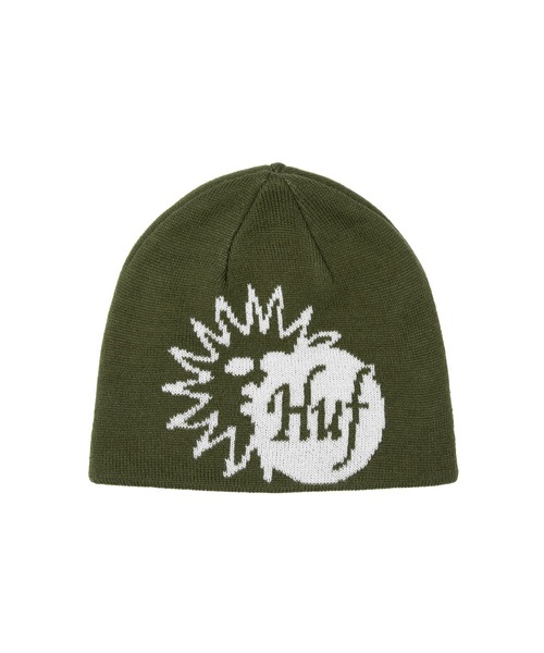 HUF（ハフ）の「TOTAL ECLIPSE BEANIE / HUF ハフ ビーニー ニットキャップ（ニットキャップ/ビーニー・メンズ・グリーン/ブラック・O/S）」の2枚目の写真