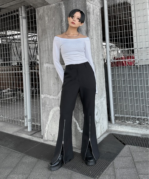 LVEU.(ラブユ.)の「【LVEU.】ベーシックオフショルトップス / トップス カットソー オフショルダー オフショル インナー レイヤード モード ブラック ホワイト ネイビー(Tシャツ/カットソー・レディース・ホワイト/ネイビー/ブラック・FREE)」の18枚目の写真