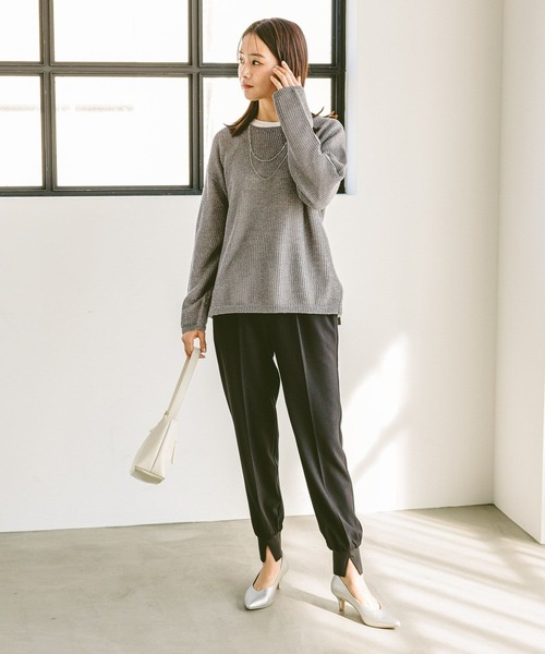 GLOBAL WORK(グローバルワーク)の「リラックススマートジョグパンツ/284682(その他パンツ・レディース・ライトブラウン/グレー系その他/ブラック・MEDIUM/LARGE/SMALL)」の6枚目の写真