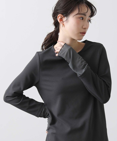 Gready Brilliant(グレディブリリアン)の「ジョーゼットクルーロンT(Tシャツ/カットソー・レディース・アイボリー/チャコールグレー・38)」の1枚目の写真