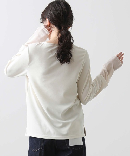 Gready Brilliant(グレディブリリアン)の「ジョーゼットクルーロンT(Tシャツ/カットソー・レディース・アイボリー/チャコールグレー・38)」の10枚目の写真