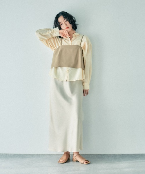 LEPSIM(レプシィム)の「サラキレポンチョ長袖シャツ 303844(シャツ/ブラウス・レディース・ブルー/オフホワイト/イエロー/ブルー系その他・FREE)」の12枚目の写真