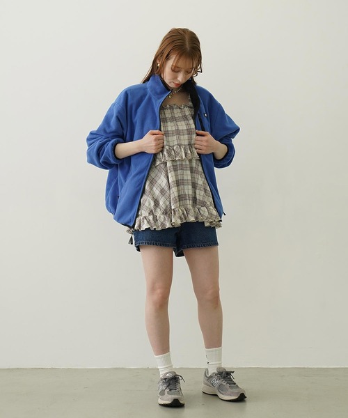 MILKFED.(ミルクフェド)の「PLAID TIERED TOP(Tシャツ/カットソー・レディース・グリーン/オフホワイト/ネイビー・ONE SIZE)」の16枚目の写真