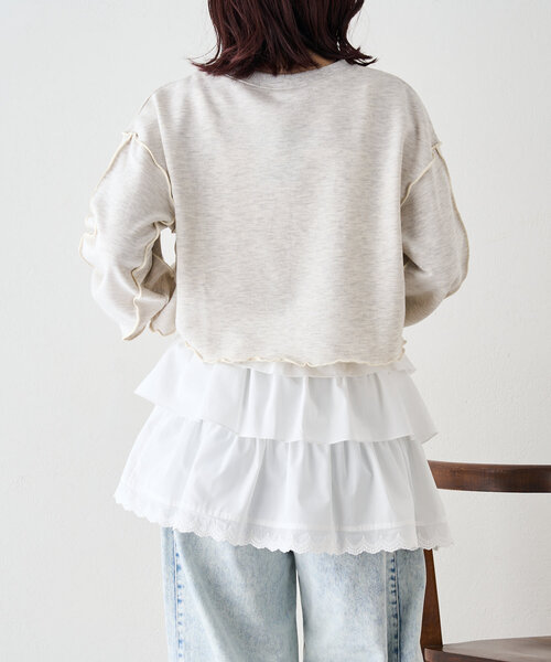 w closet（ダブルクローゼット）の「フリルラップスカート（スカート・レディース・オフホワイト/ブラック・FREE）」の12枚目の写真