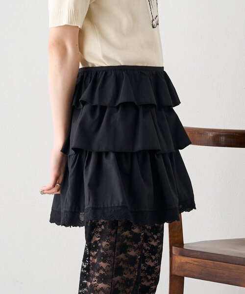 w closet（ダブルクローゼット）の「フリルラップスカート（スカート・レディース・オフホワイト/ブラック・FREE）」の20枚目の写真