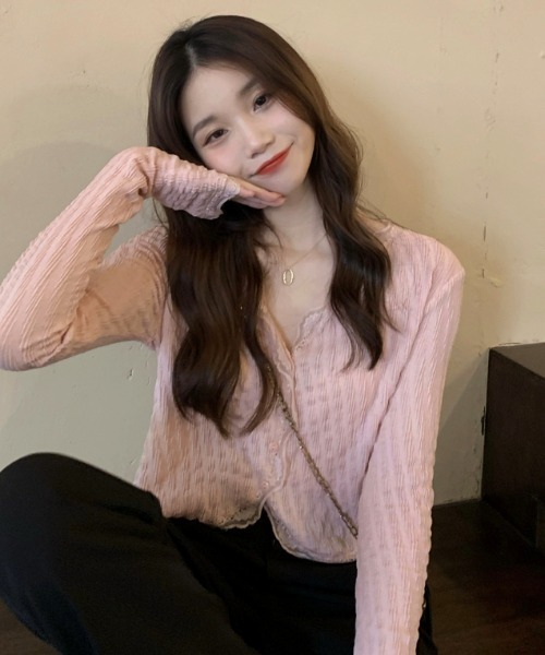 paravion（パラビオン）の「サマーカットカーディガン（カーディガン/ボレロ・レディース・ホワイト/ピンク・FREE）」の3枚目の写真